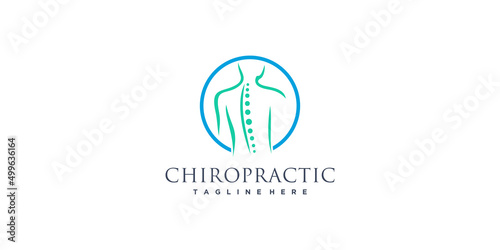 Chiropractic logo design vector with creative abstract concept