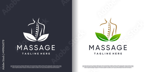 Chiropractic logo design vector with creative abstract concept