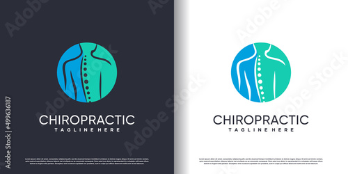 Chiropractic logo design vector with creative abstract concept