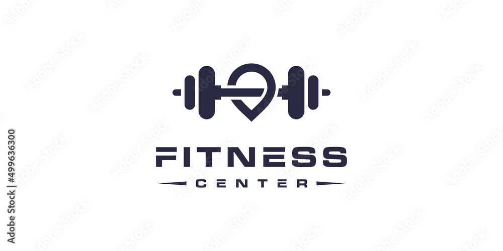 Fitness logo design vector with creative element concept Fitness logo design vector with creative element concept