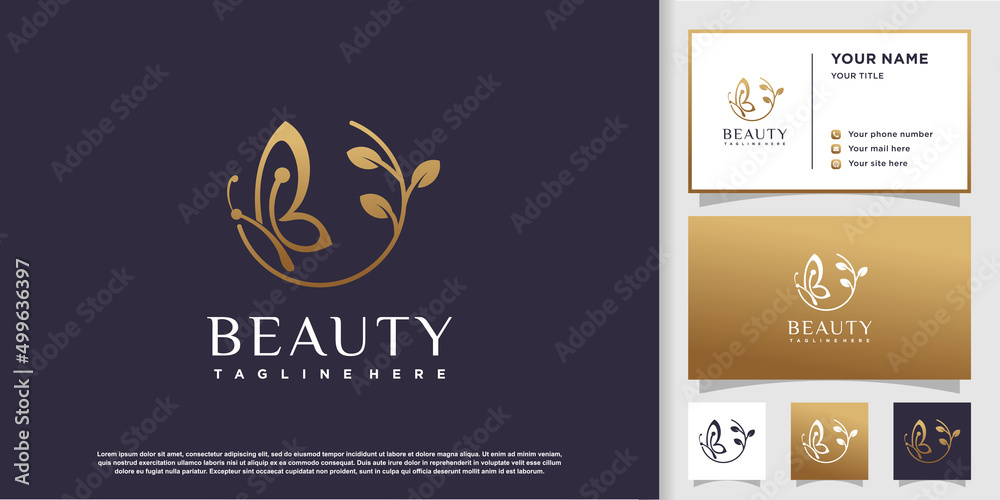 Butterfly logo design vector with creative abstract concept