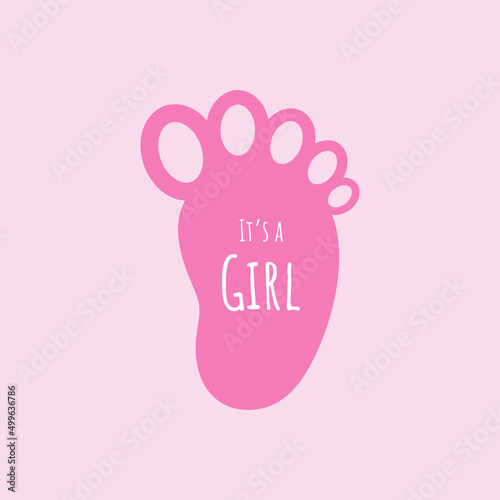 Baby footsteps vector illustration set - pairs of pink and blue footprints in flat style.