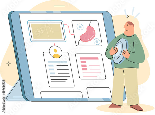 Online medical consultation and support metaphor. Online doctor. Healthcare services, Ask doctor. Tele medicine e-health service. Therapist videocalling phone screen. Diagnosis treatment of patients