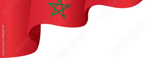 Morocco flag wave  isolated  on png or transparent background,Symbol Morocco,template for banner,card,advertising ,promote,and business matching country poster, vector illustration