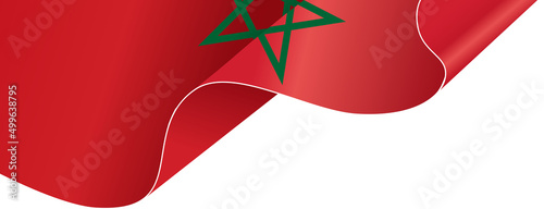 Morocco flag wave isolated on png or transparent background,Symbol Morocco,template for banner,card,advertising ,promote,and business matching country poster, vector illustration