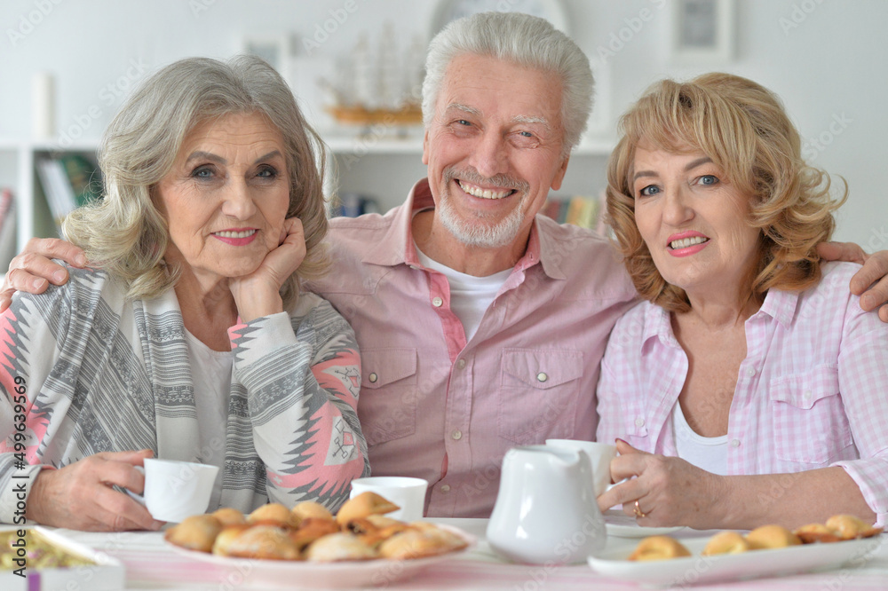 Senior people drinking tea Senior people drinking tea