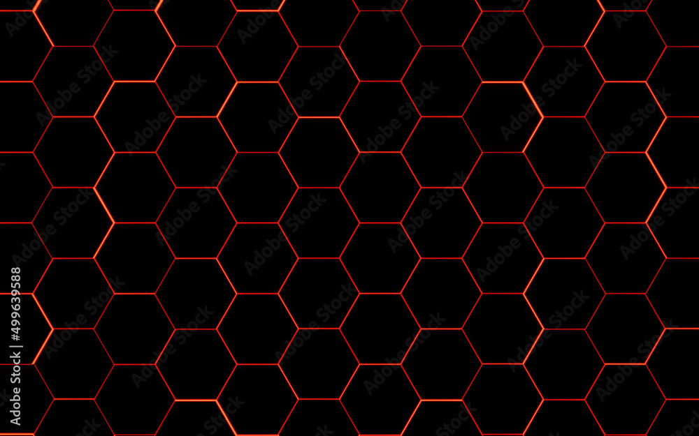 Glowing hexagonal background, 3d rendering. Glowing hexagonal background, 3d rendering.