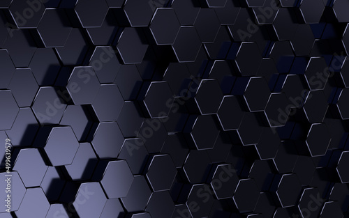 Abstract hexagonal background, 3d rendering.