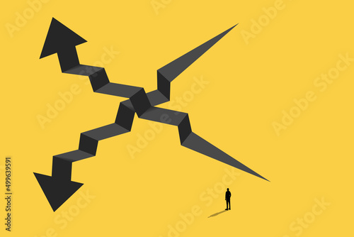 fluctuations Stock market vector concept. Markets plummet and skyrocket, soar. Market analysis symbol, trading and forecast.