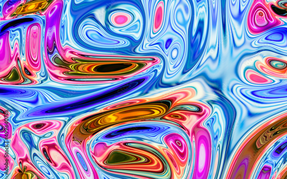 Abstract flowing liquid, 3d rendering.