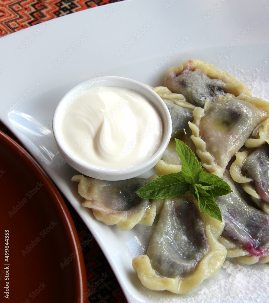 Typical cuisine of Carpathian Mountains, Ukraine