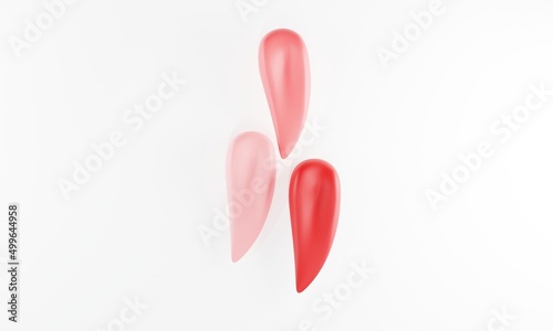 3d render. cosmetic lipstick swatch. 3d vertical illustration