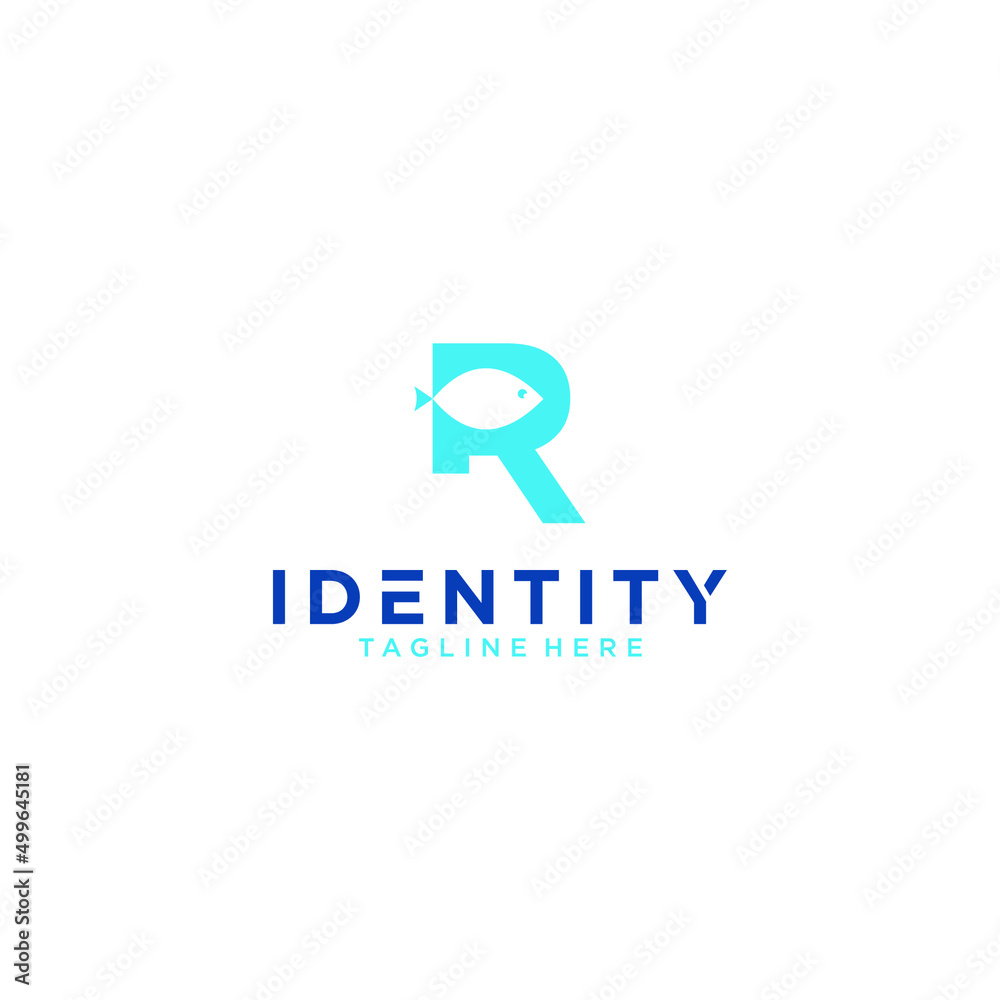 R letter logo fish vector design modern R letter logo fish vector design modern