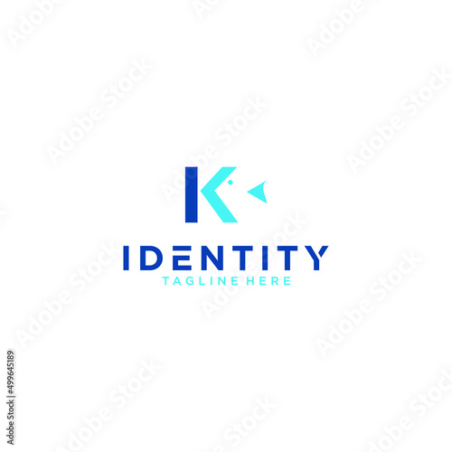 K letter logo fish vector design modern