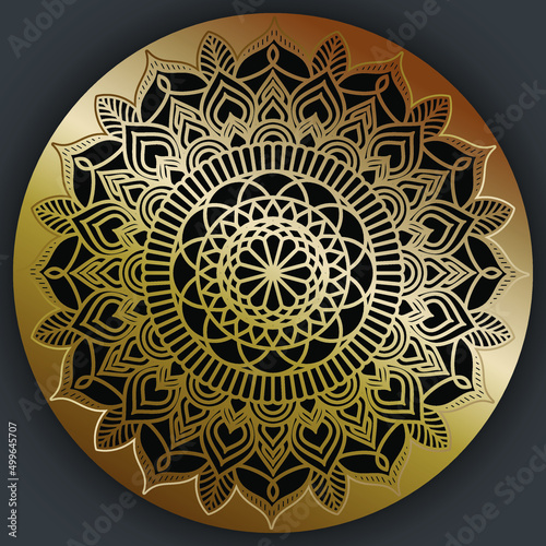Dreamy gradient mandala pattern. Vector background for yoga, meditation poster. Beautiful vector pattern with ornament mandala.  Laser cut files.