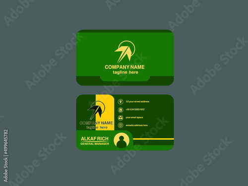 deep green creative business card design template