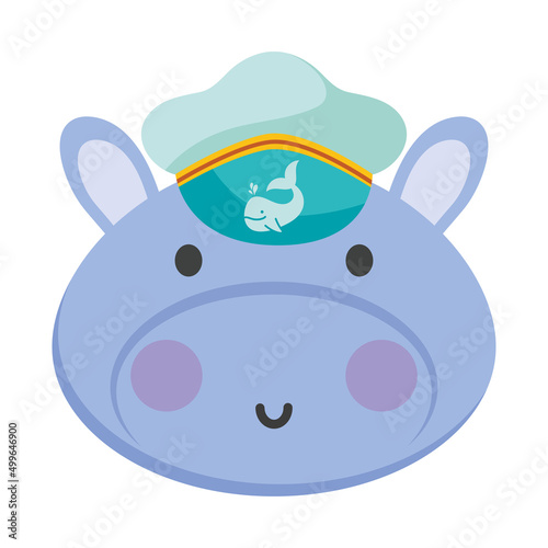 hippo with sailor hat