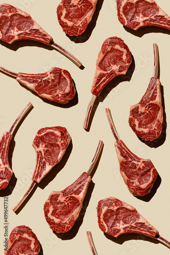 Pattern of Raw Tomahawk Steak