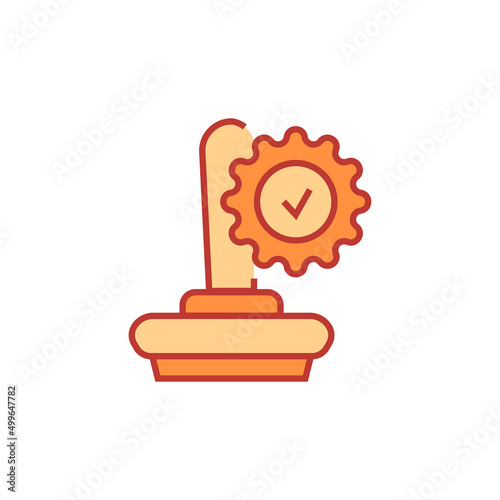 Stamp icon. Victory vector illustration. Isolated contour of orthopedic material on white background. Editable stroke.