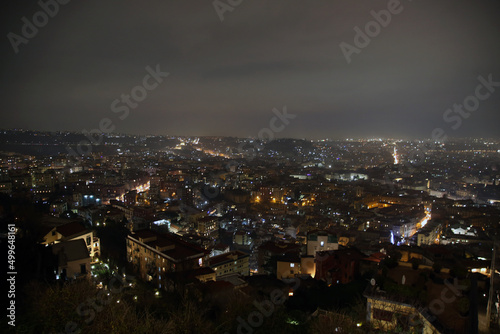 Top night view of the city of Naples, seen from Belvedere San Martino, Naples, Campania, Italy