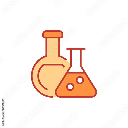 Test tubes icon. Chemistry vector illustration. Isolated contour of orthopedic material on white background. Editable stroke.