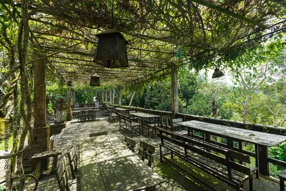 Traditional Bali style outdoor cafe in Ubud, Bali, Indonesia Traditional Bali style outdoor cafe in Ubud, Bali, Indonesia