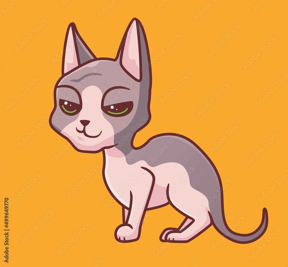 cute cat sphinx. isolated cartoon animal illustration. Flat Style Sticker Icon Design Premium Logo vector. Mascot Character