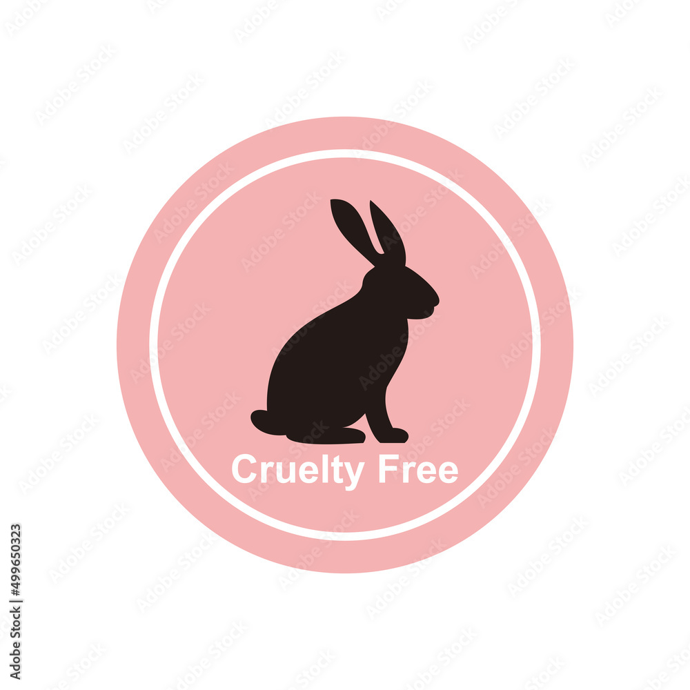 Fototapeta premium Cruelty free icon with bunny