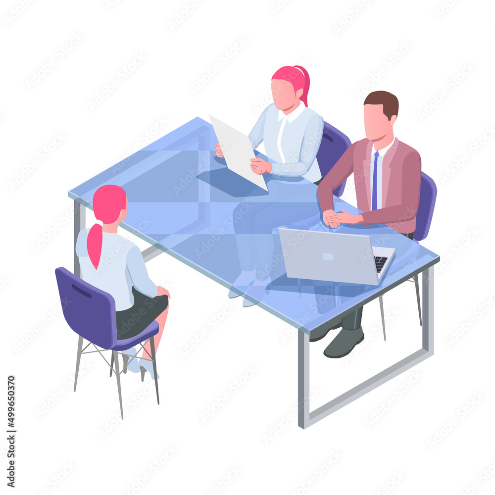 Recruiting Isometric Icon Recruiting Isometric Icon