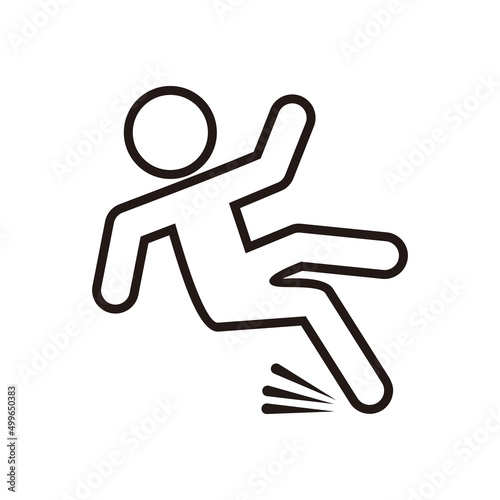 Slippery floor sign, vector illustration	