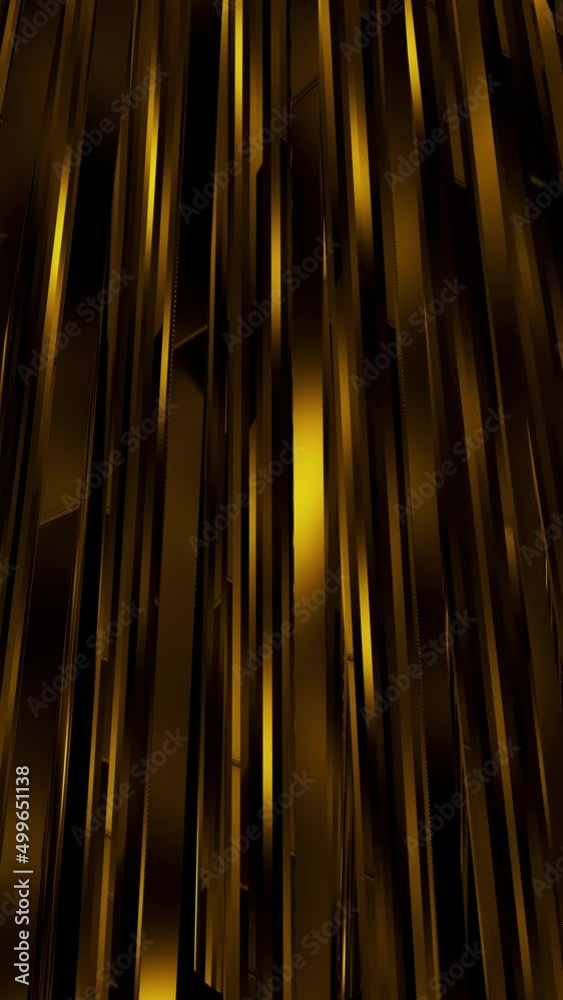 Tall Thin Gold Abstract Sliver Wall Background Loop