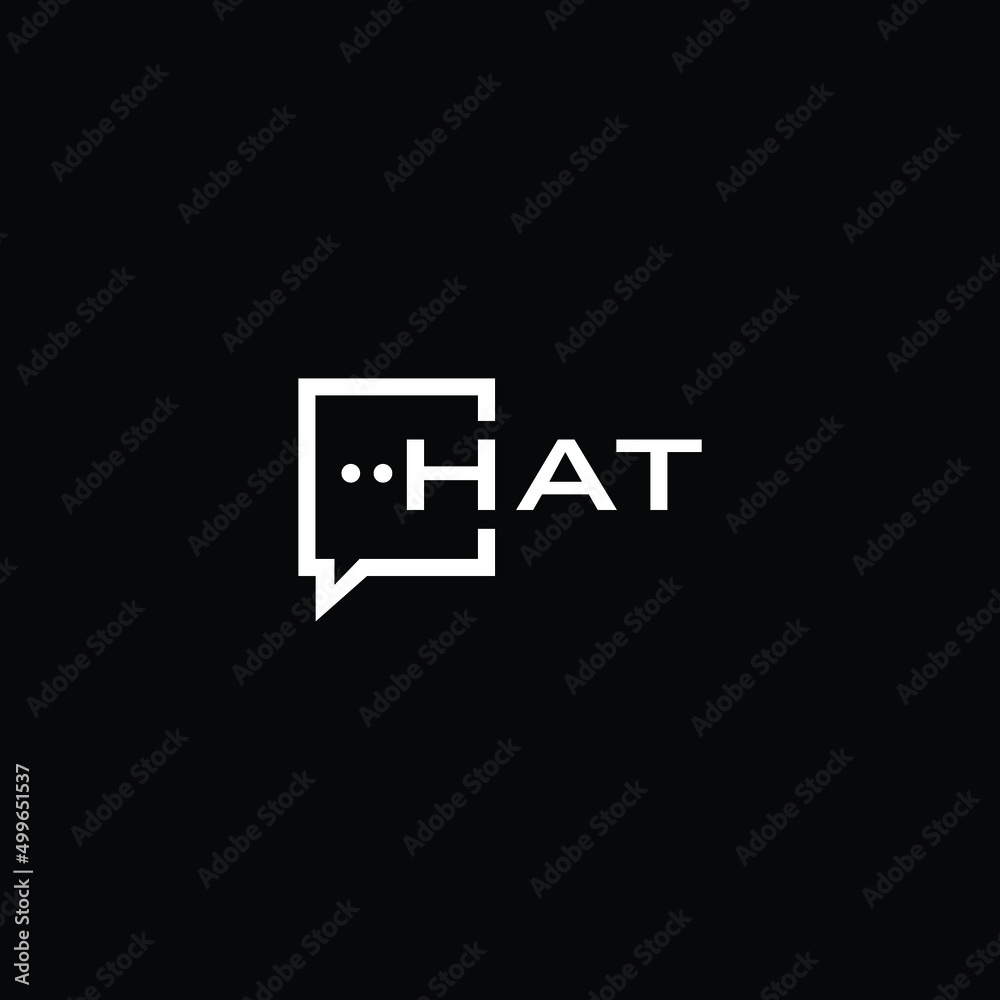 Obraz premium chat lettering with bubble logo modern