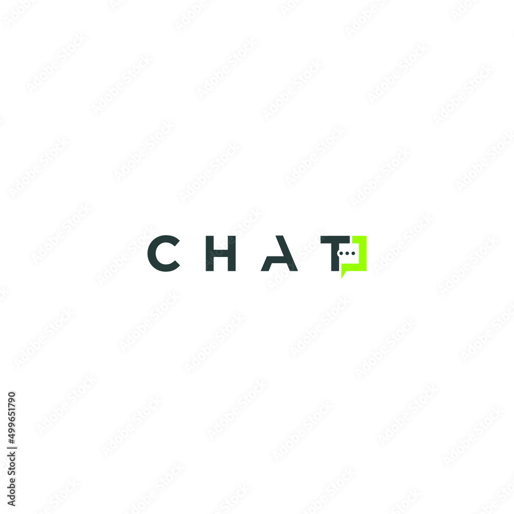 chat lettering with bubble logo modern