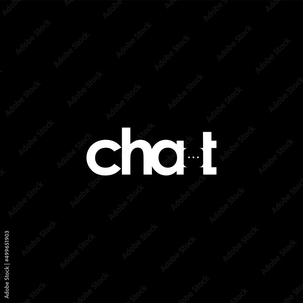 chat lettering with bubble logo modern