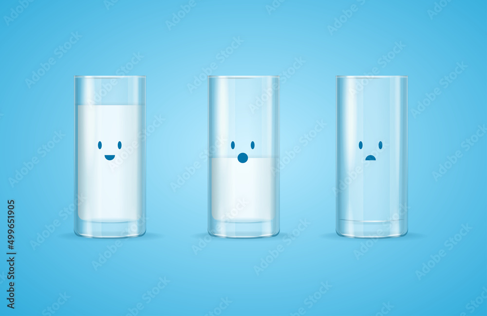 Realistic Detailed 3d Milk Glass Set. Vector Realistic Detailed 3d Milk Glass Set. Vector