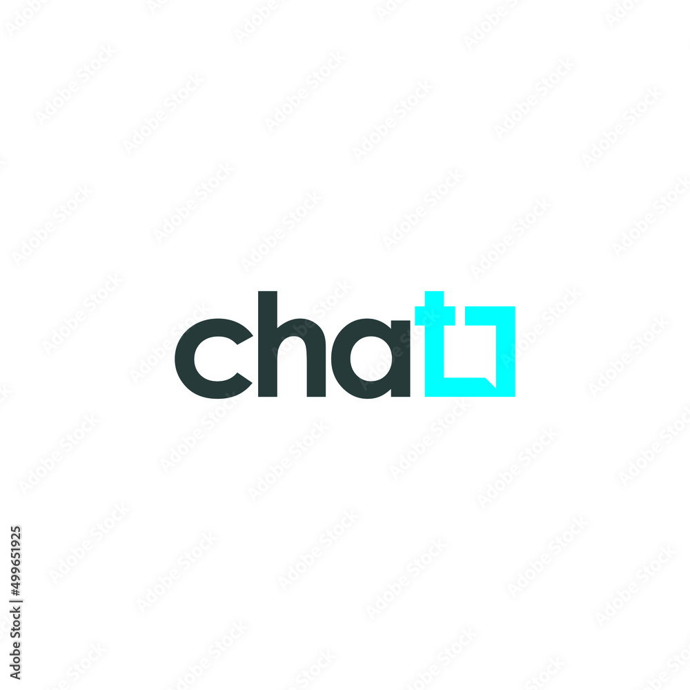 chat lettering with bubble logo modern