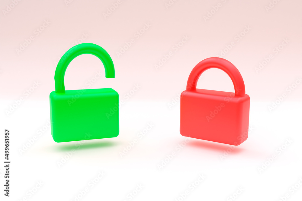 3d illustration, padlocks on light background , 3d rendering 3d illustration, padlocks on light background , 3d rendering