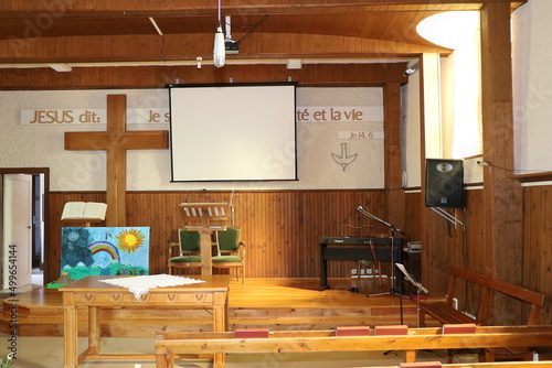 Obraz na plátne Temple protestant, église évangélique réformée, ville de Thiers, département du
