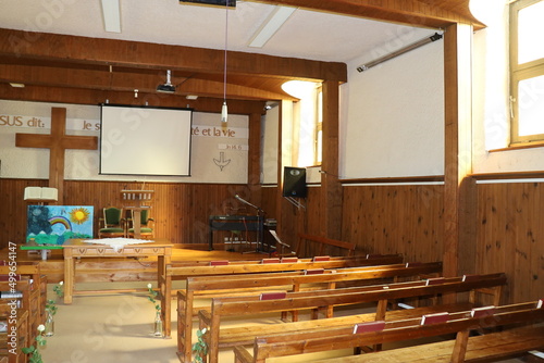 Obraz na płótnie Temple protestant, église évangélique réformée, ville de Thiers, département du