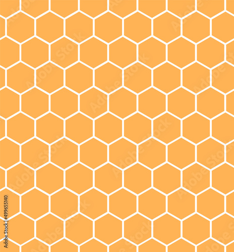 Honeycomb Seamless Pattern. Seamless pattern of orange honeycombs. Vector illustration.