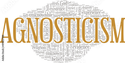 Agnosticism conceptual vector illustration word cloud isolated on white background.