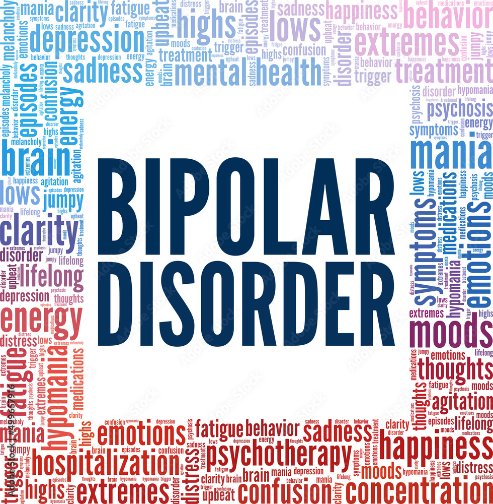 Bipolar Disorder conceptual vector illustration word cloud isolated on white background.
