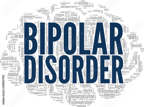 Bipolar Disorder conceptual vector illustration word cloud isolated on white background.