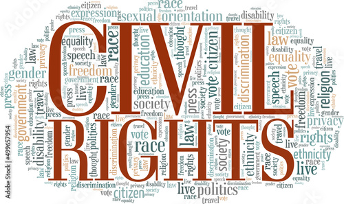 Civil Rights conceptual vector illustration word cloud isolated on white background.