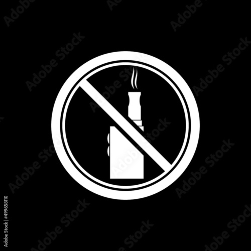 No Electronic Cigarette icon isolated on dark background
