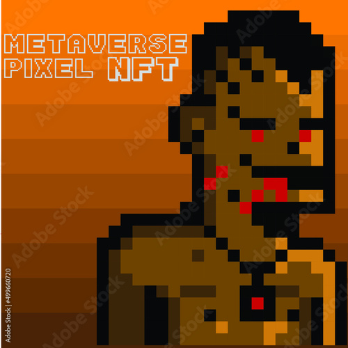 pixel art concept. men's character Pixel art set	
