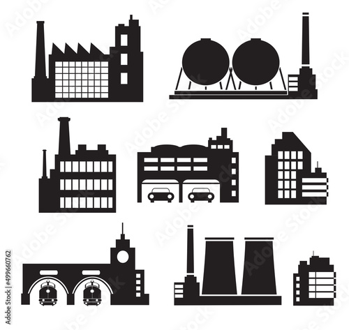 Set of silhouettes Architecture vector illustration city for business