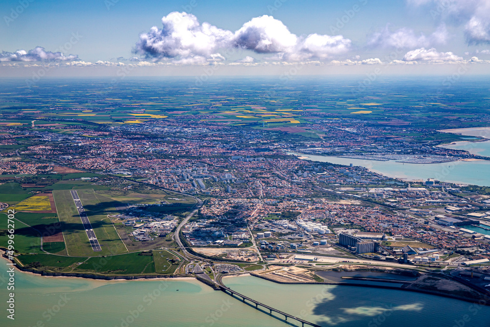 La Rochelle, Ré and Oléron island in atlantic ocean aerial view