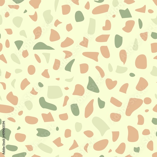 Terrazzo seamless pattern, background in neutral pastel colors