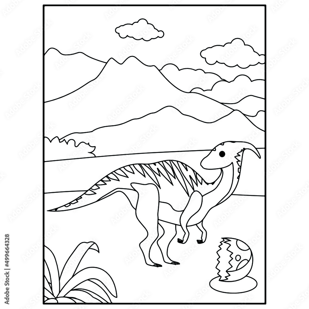 Fototapeta premium Dinosaur coloring pages for kids